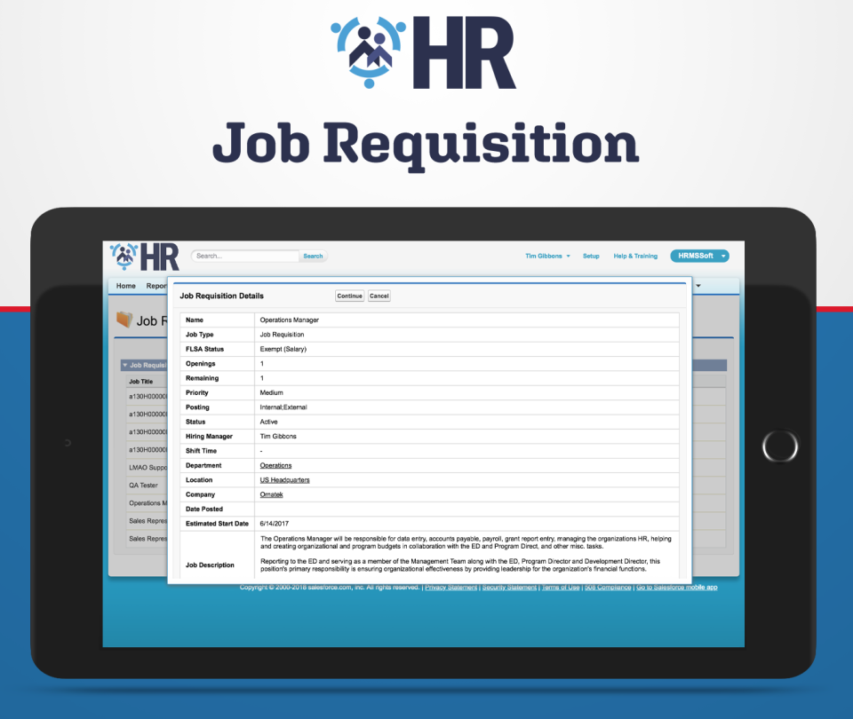 screenshot of BiznusSoft HR